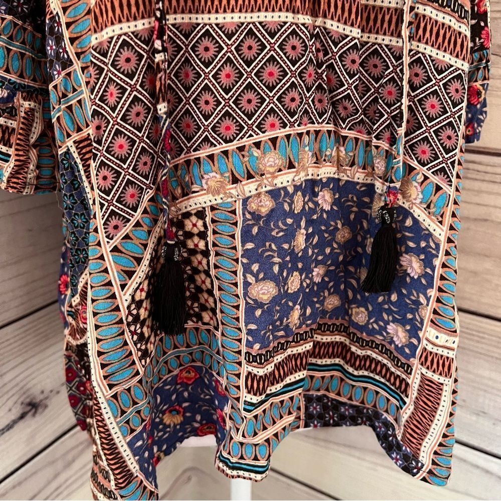 American Eagle Patchwork Patterned Lace Up Neckli… - image 4